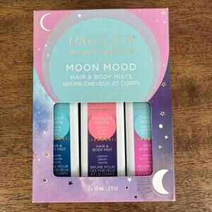 NEW IN BOX Pacifica Moon Mood Hiar & Body Mist Set 3 X Bottles Patchouli Jasmine